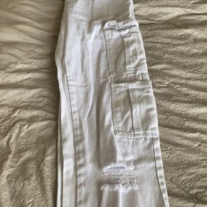 SHEIN White Cargo Pants